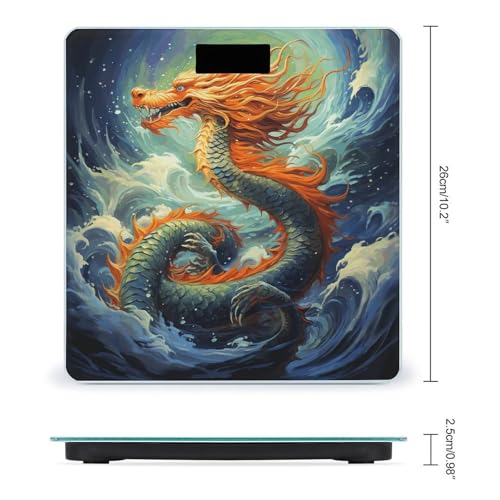 Balanza Digital de Baño con Diseño de Dragón y Pantalla LCD miniatura 2