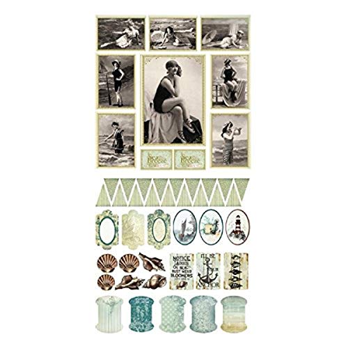 Couture Creations Sea Breeze Diecut Ephemera Set, Paper, Multicoloured, 28 x 13 x 0.8 cm, Multicolor