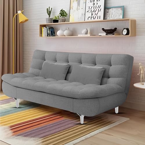 Image of Casaliving Danny 3 Seater Sofa Cum Bed for Living Room (Dark Grey Colour Fabric) Premium Fabric Sofa for Living Room