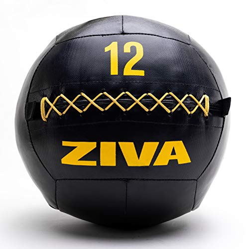 ZIVA Commercial-Grade Soft Wall Ball - Medicine Slam Ball for Slamming, Bouncing, Throwing - Exercise Ball for Crossfit, Plyometrics, Cross Training - 12 lbs, 13.7
