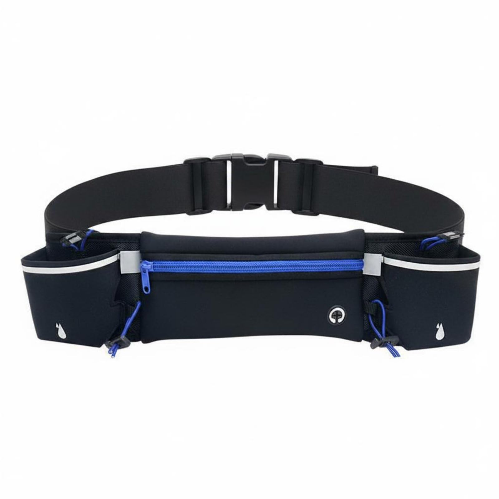 MYADDICTION Waterproof Water Bottle Belt Bag Hands Free Hydration Belt Phone Pocket Running Waist Pack Adjustable Strap for Jogging, Blue-image-35