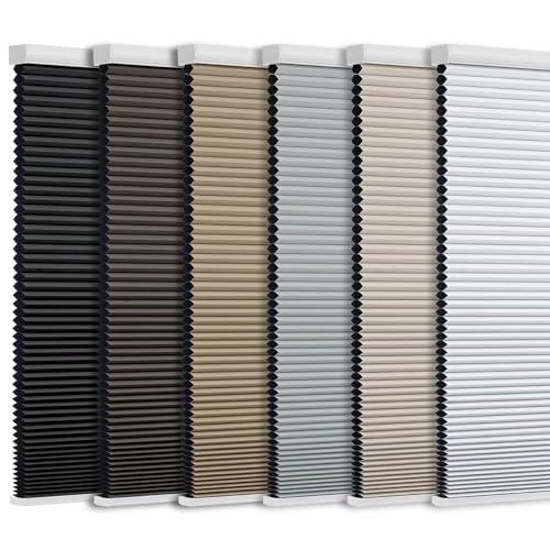 Changshade Cordless Cellular Shades, Blackout Room Darkening Black Out Honeycomb Blinds for Indoor Windows Bedroom, Pull Down Pleated Accordion Blind Easy Install, Shade Size 40" Wx64 H, Gray by Changshade - Image 8