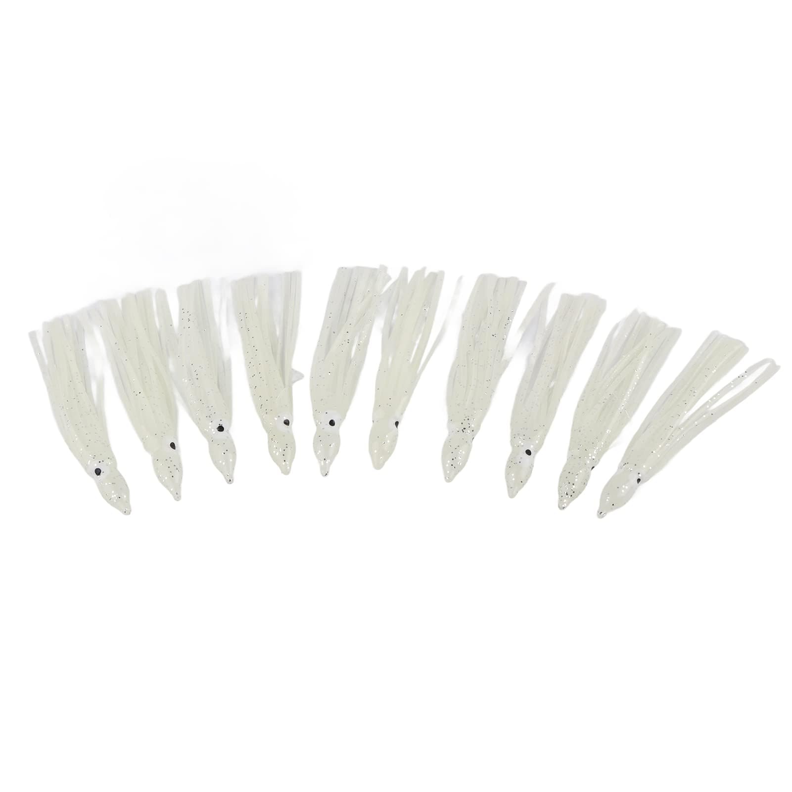Alomejor 10Pz/Borsa Richiamo di Pesca in Gomma Mini-Size Calamari Forma Polpo Esca per Attrezzi da Pesca All'aperto