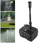 Forever Speed Pompe de Bassin 4 en 1 avec Filtre, Filtre UV 5 W, 1000 l/h, avec câble d'alimentation de 10 m pour Fontaine et Jardin
