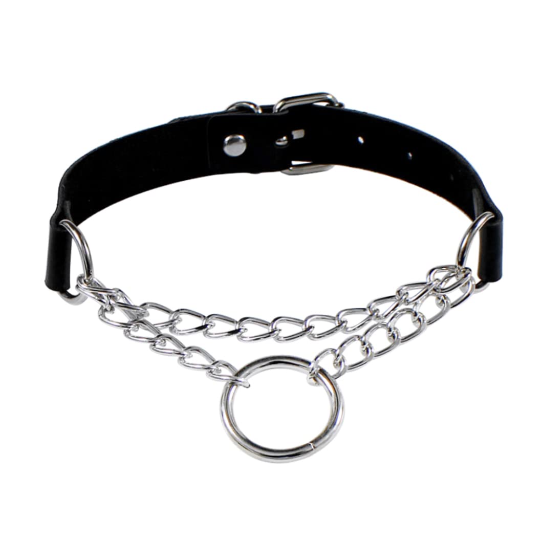 Collier Ras du Cou Punk en PU, Collier Gothique avec Joint torique, chaîne en Cerceau pour Femmes, Collier Noir, robinets ménagers