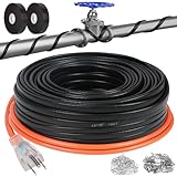 FYSFLYA 80FT Heat Tape for Water Pipes，-40°F Anti-Freeze De-Icing Heating Tape, Pipe Insulation Heating Cable for Insulation/Roof Snow Removal, Gutter Heating Cable, Heated Water Hose 120V 5W/ft