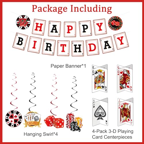 Image of Crenics Casino Theme Party Decorations, Poker Birthday Party Supplies