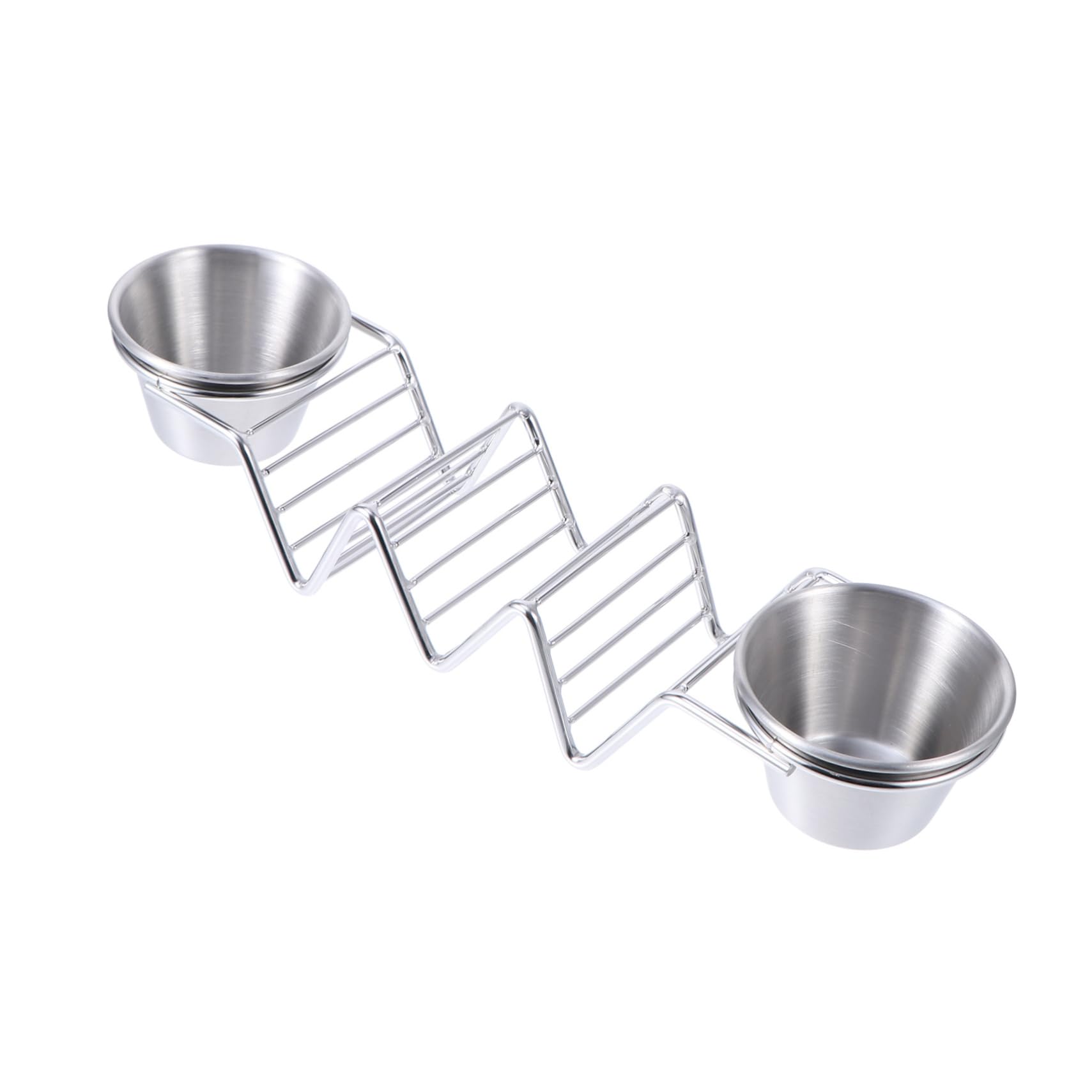 PRETYZOOM Metal Taco Holder Taco Storage Rack Stainless Steel Pizza Stand Compact Design Sauce Cups Versatile Use