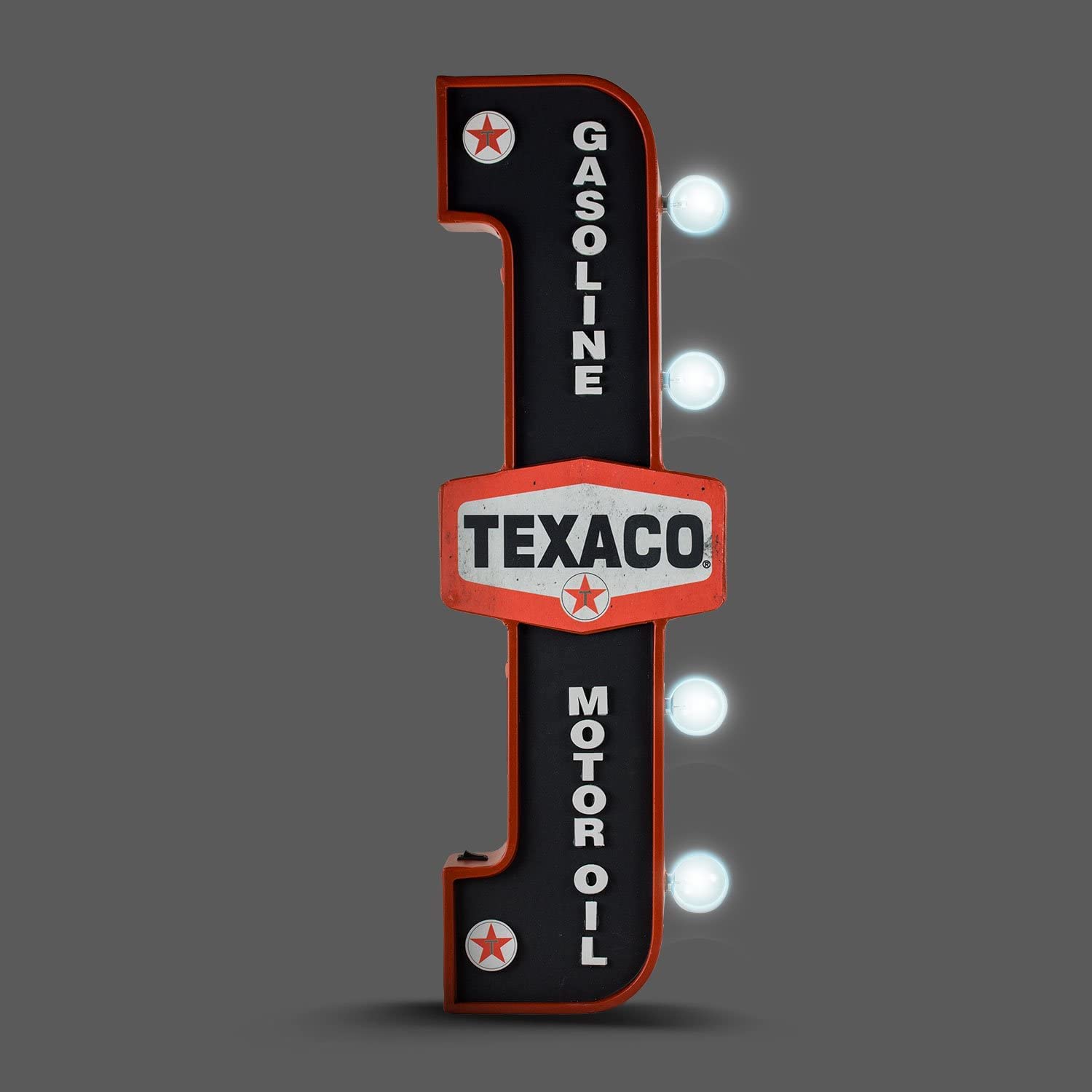 Diesel Power Plus Officially Licensed Vintage Texaco Gas Station LED Marquee Sign for Man Cave, Garage, or Bar Texaco Gasoline Motor Oil Wall Decor Sign Battery Operated (25" x 9" x 4")