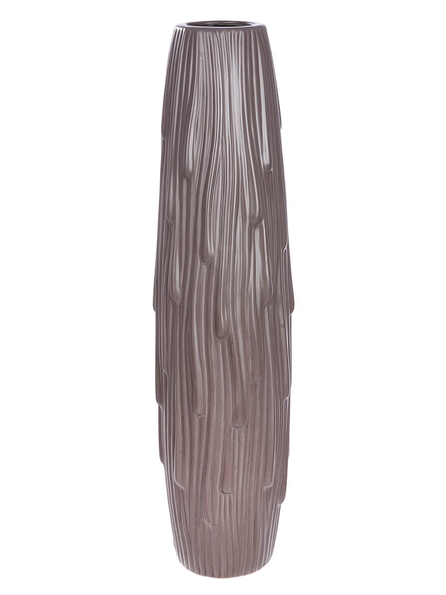 Casablanca Jarrón de cerámica Gris Mate, Altura 78 cm, diámetro 20 cm, decoración para el hogar, jarrón de Flores