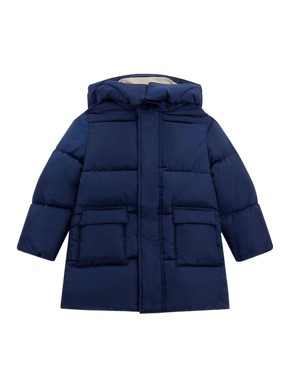 GUESS Giubbotto Bambino Lungo Trapuntato con Cappuccio e Maxi Logo sul RETR