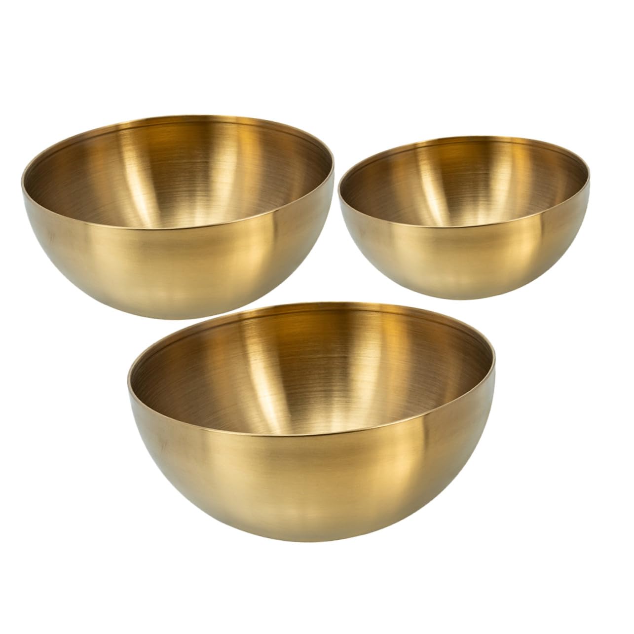 Bols de préparation en acier inoxydable doré POPETPOP de 12, 15 et 20 cm