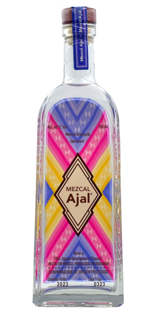 Mezcal Ajal | 100% Cenizo Agave | Artesanal - Handgefertigt in Durango, Mexiko | Leicht rauchig und mild, Perfekt für Cocktails oder zum puren Genuss | 40.5% (0.7 l)