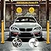 4 Packs 42 Inch Safety Bollard Post, 4.5 Inch Diameter Steel Pipe Bollard with 16 Anchor Bolts, Heavy Duty Yellow Steel Bollard for Parking Lot Security, Driveway Barrier, Warehouse Entrance