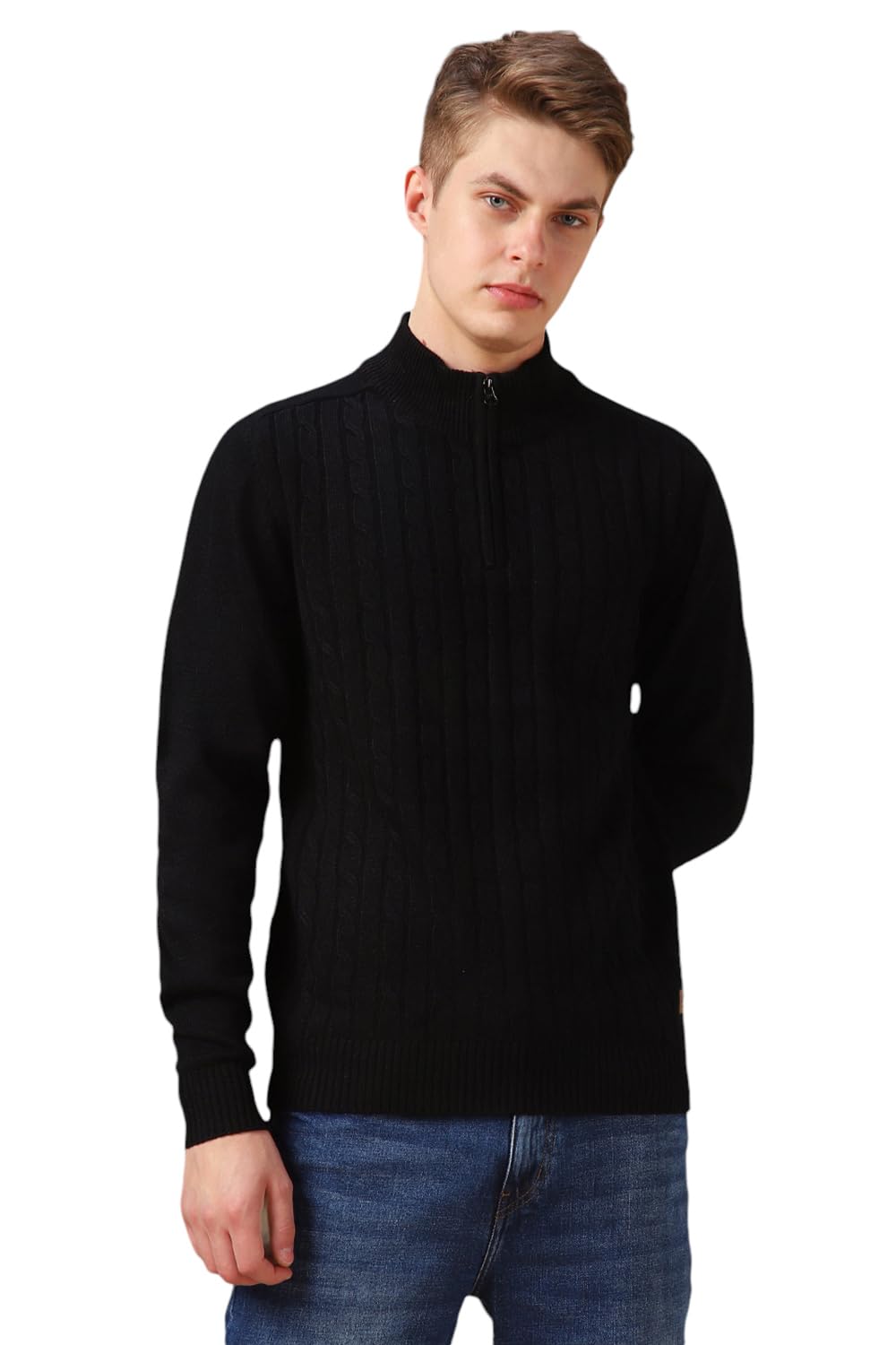 dennis lingo Men Solid Acrylic Regular Fit Full Sleeves Pullover Sweater-picture-34