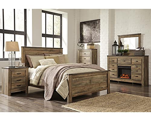 Signature Design By Ashley Trinell Rustic Panel Headboard, Queen, Warm Brown #TOP7