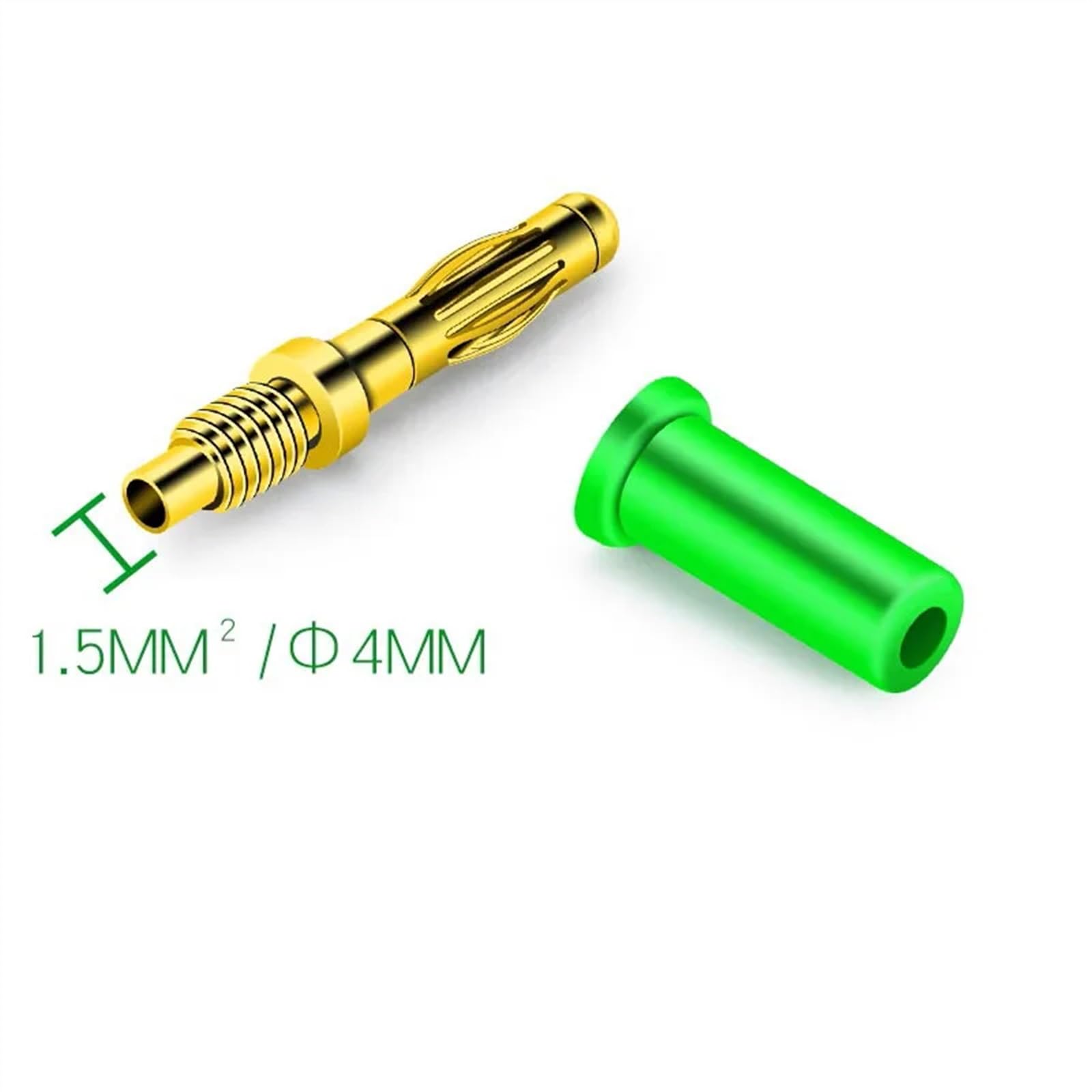 Lot de 20 fiches banane en cuivre pur plaqué or de 4 mm pour lampe de poche, câble de haut-parleur de 4 mm, fiches banane plaquées or (bleu)