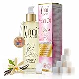Yoni Oil For Women | Made in USA with Apricot, Jojoba, Vitamin E oil | Daily Moisturizing All Natural Feminine care Oil for Dark Spots, Ingrown Hair | pH Balance | Eliminates Odor | 6.76 oz | Vanilla