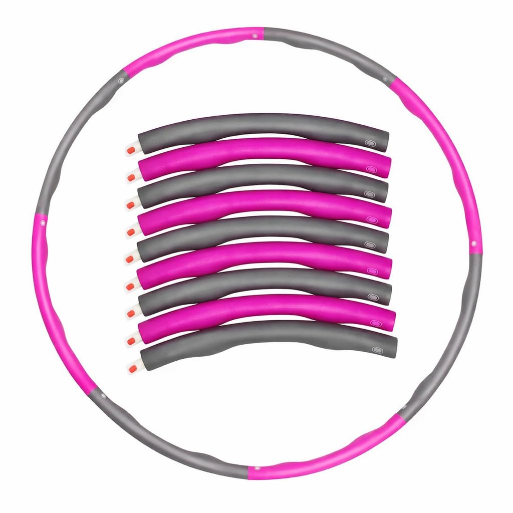 1 KG Weighted Hula Hoop for Adults Fitness Hula Hoop Weight Loss Equipment Hoola Hoops Infinity Exercise Hoops Gym Workout 8 Piece Foam Padded Hoola Ring (1KG Hula Hoop) - Image 9