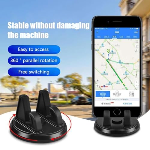 Image of EYUVAA Lebel Universal Phone Holder for Dashboard | 360 Rotatable Car Mobile Holder| Phone Mount for Car Dashboard | Adjustable Stand for Portrait & Landscape Viewing (Black) (Car Ph Holder (S-651))