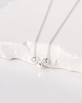 Silver Necklace for Women, 14K White Gold Plated Dainty Infinity Bead Star of David Starfish Sun Hummingbird Butterfly Flower Palm Tree Plane Sunflower Pendant Necklaces Simple Jewelry