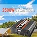 2500W Inverter 12V DC to 120V AC Converter for Home, RV, Truck, Off-Grid Solar Power Inverter with Built-in 5V/2.1A USB, AC Hardwire Port, Remote Controller