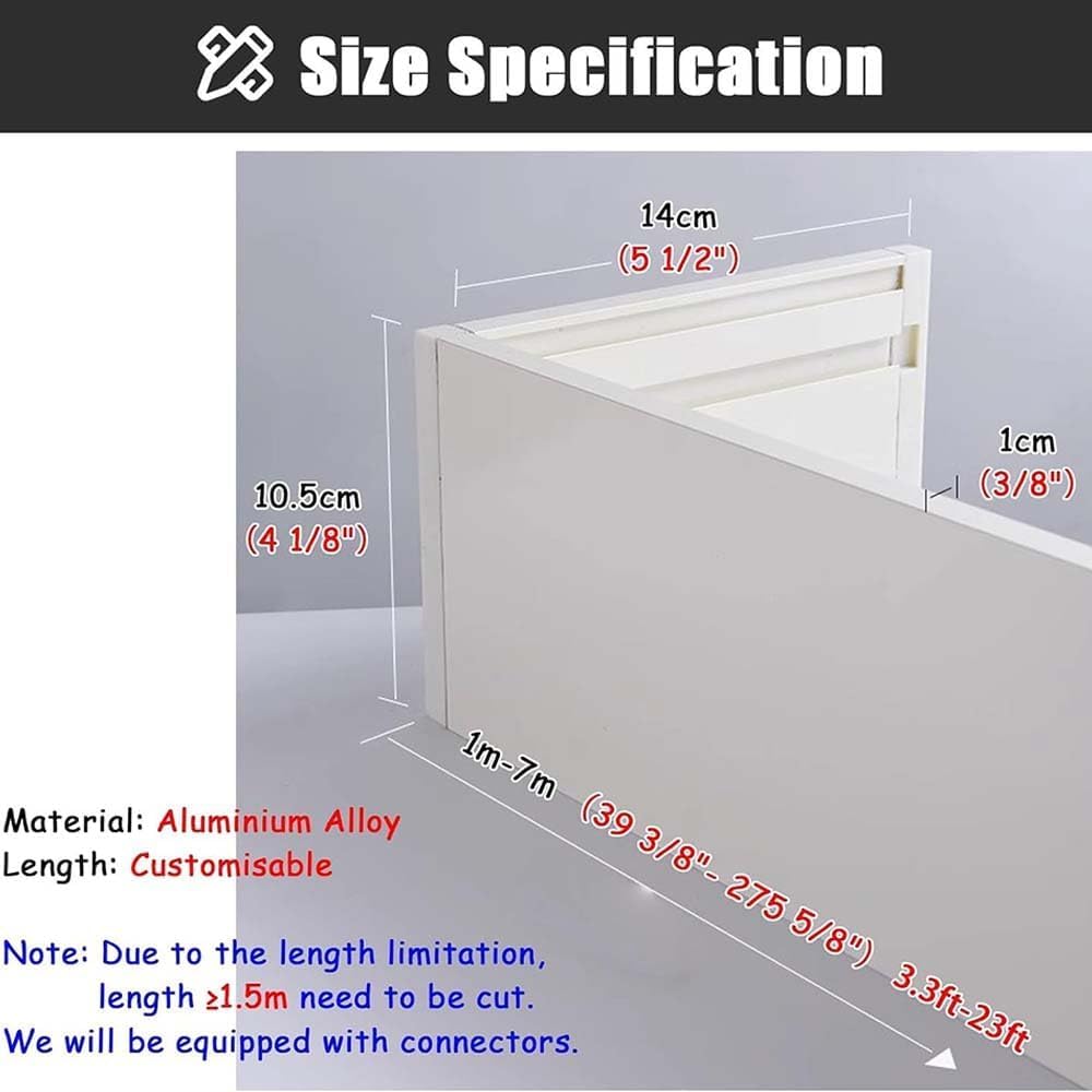 Cornice Boards for Windows, Curtain Track Pelmet Box, Window Cornice, Curtain Rod Cover Box Frame, Pelmet Box Without Tracks for Living Room/Bedroom/Kitchen (2.4m/8ft)