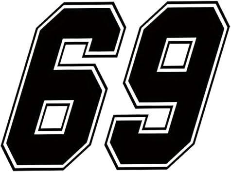 2Pack Racing Number 69 Vinyl Decals 5.91x4.33 for Car, Motorcycle, Truck, Window, Auto Design Stickers, Waterproof & Durable Car Decal Sticker |#AZ99 (Black)