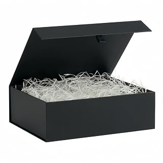 KdmNzoo Schwarz Übergroß Geschenkbox 1 Stück 48.5x40.5x15.3 cm, Magnetische Geschen…