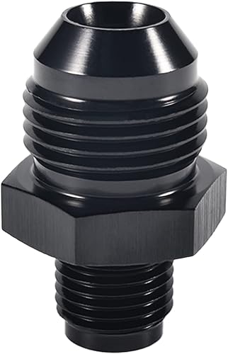 PFCKE Adaptador de rosca invertida macho 6AN 12 x 20 Conector negro recto de aluminio.