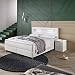 INNOCENT® - P5 LED | Boxspringbett 160x200 in Weiss Kunstleder | 7-Zonen & 3D-Air 6cm | Bonell-Federkernmatratze | H3 Härtegrad | Boxbett für Hotels | HB03