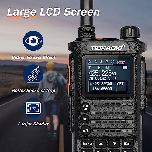 Tidradio Td-H8 Ham Radio 10Watt Handheld Dual Band Two-Way Radio With App Bluethooth Wireless Programming Module With 2500Mah Battery Rechargeable Large Color Screen(2Nd Generation) #TOP3