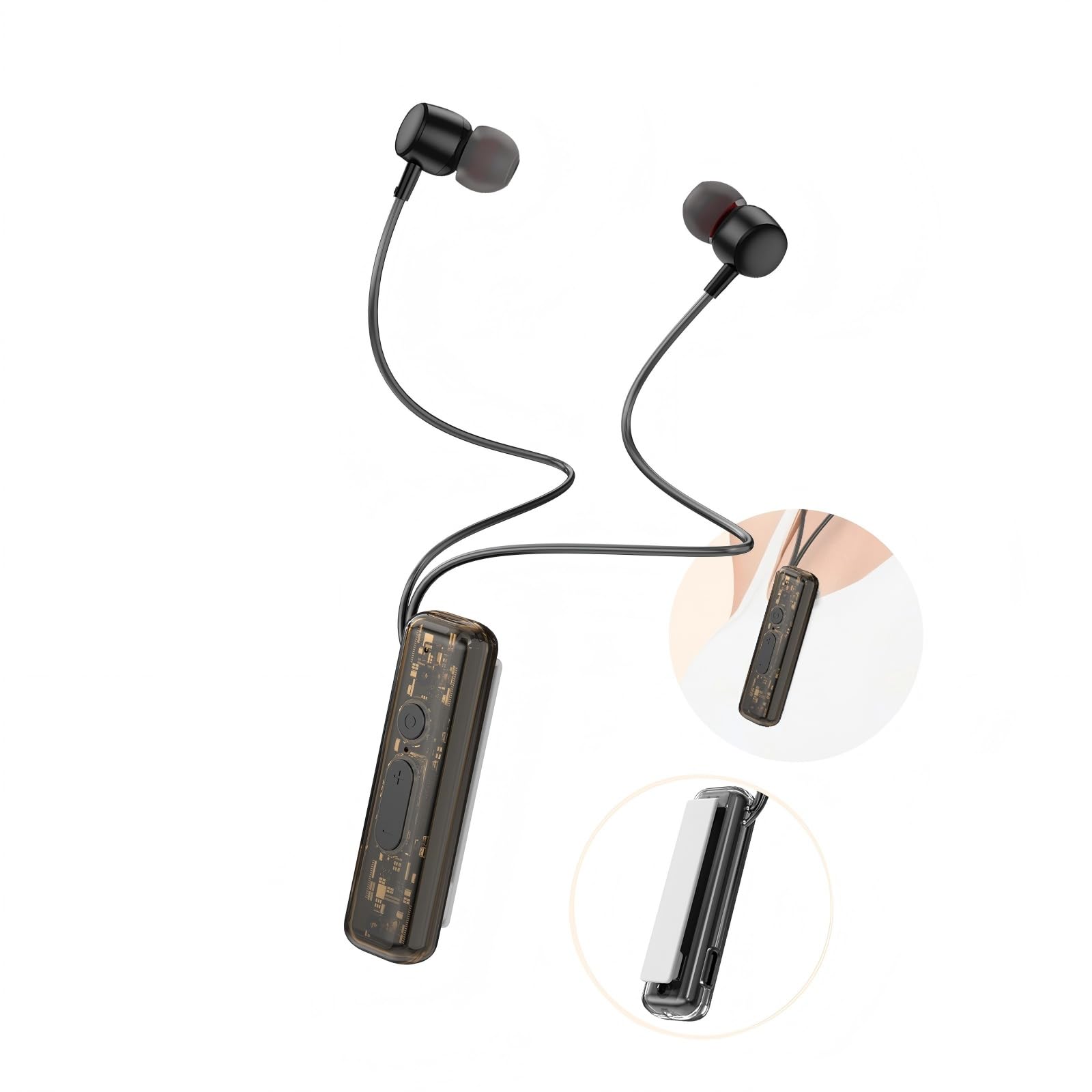 Amazon.com: ZXQ Magnetic Lapel-Clip Neckband Bluetooth Headphones