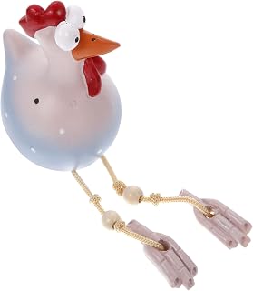 Resin Chicken Figurine Hanging Legs Blue Gray Decorative Sculpture Creative Home Decor Accent for Desktop and Collectible Display