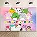 Squishmallow Background Birthday Decorations, Squishmallow Happy Birthday Banner Backdrop for Squishmallow Birthday Party Supplies (5x3ft)