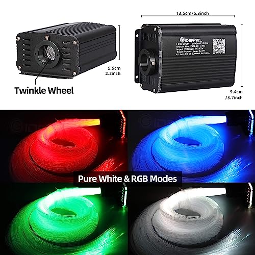 Twinkle Fiber Optic Lights,Bluetooth APP/Remote/Music Activate Starlight Headliner Kit with RGBW LED Light Engine,300pcs 9.8ft Mix Optic Fiber Cable for Car/Home/Party Star Light Ceiling - Image 5