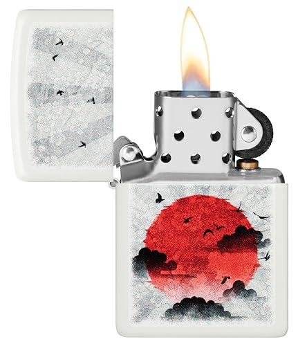 Encendedor Zippo Red Moon Blanco Mate miniatura 3