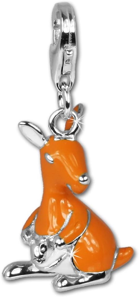 SilberDream Charm kangaroo enamel 925 Sterling Silver Pendant Lobster Clasp FC614