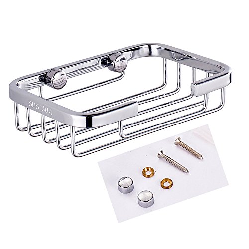 Aiyoo LJ-101 304 Stainless Steel Soap Dish Holder,Storage Soap Saver Wall Mounted For Kitchen Sink Bathroom Shower,Drainable And Rust Proof thumb #3