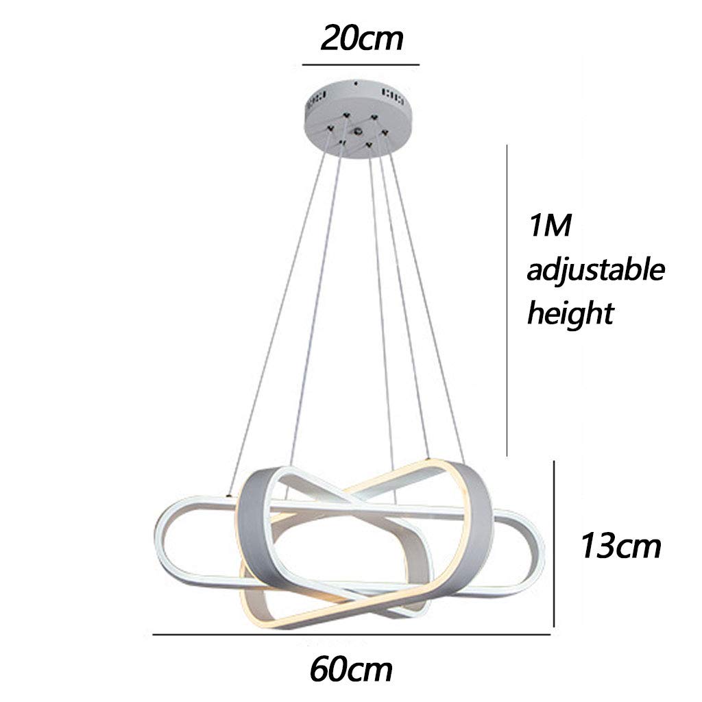 Lampa wisząca LED, 57 W, nowoczesna, minimalistyczna lampa wisząca z silikonu, abażur do jadalni, salonu