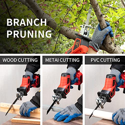 Schtumpa Reciprocating Saw Sawzall Cordless 21V Reciprocating Saw Cordless With 2.0Ah Battery And Charger For Woods/Metal/Plastic Cutting #TOP1