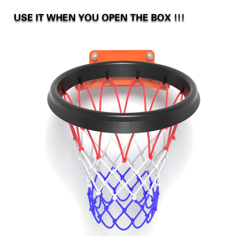 Filet de basket-ball portable, panier de basket-ball, filet de basket-ball amovible, système de lancement et d'attache facile à installer pour cerceaux sans monture