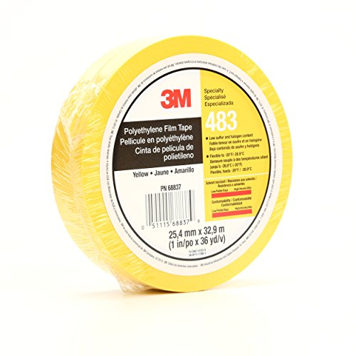 Image of 3M Polyethylene Tape 483, Yellow, 1 in x 36 yd, 5.0 mil