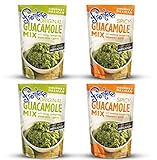 Frontera Gourmet Mexican Gluten Free Guacamole Mix 2 Flavor 4 Pouch Variety Bundle, (2) each: Original and Spicy (4.5 Ounces)