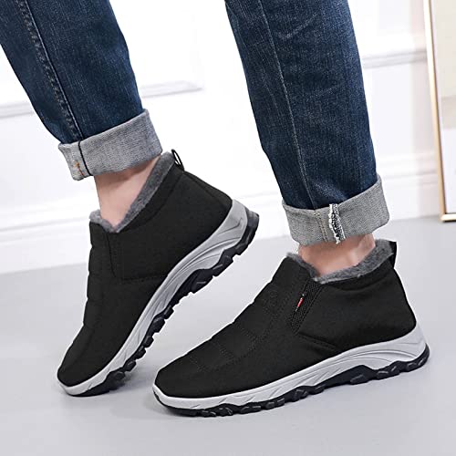 Herren Rot Herren Paar Stiefel Winter Flache -Spritzer Verdickung Samt Warme Seitenreißverschluss Mittelschlauch Schneestiefel Herren Schuhe 41 Leder - Image 8