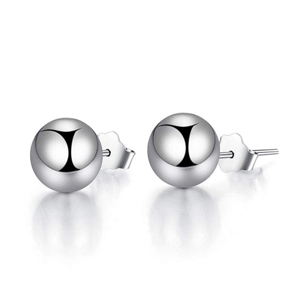 YCTTKDD Hypoallergene Ohrstecker aus 925er Sterlingsilber für Damen, Größe: 3 mm, 4 mm, 5 mm, 6 mm, 8 mm, 10 mm