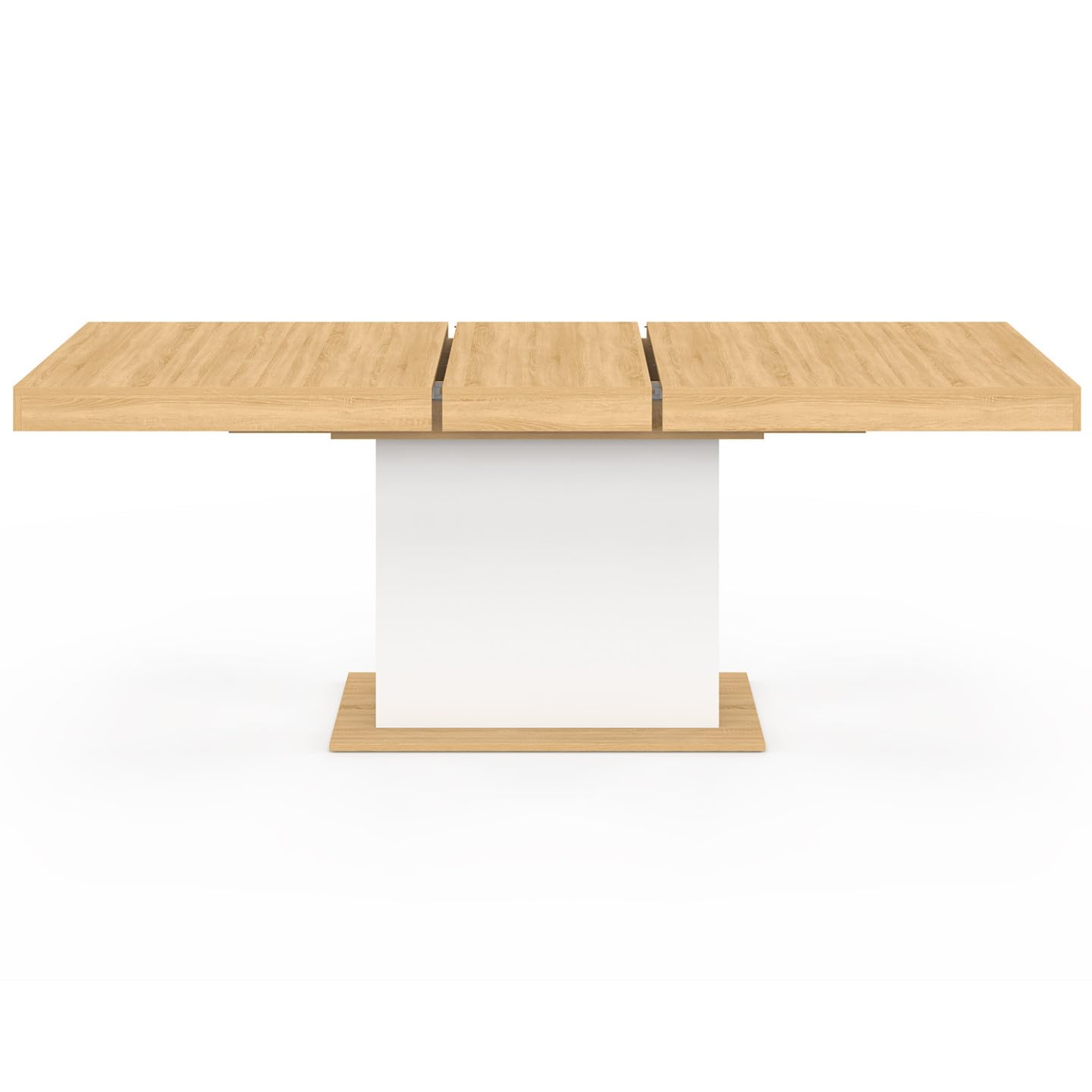 IDMarket - Tavolo da pranzo rettangolare allungabile EDEN 6-10 persone in legno e bianco 160-200 cm