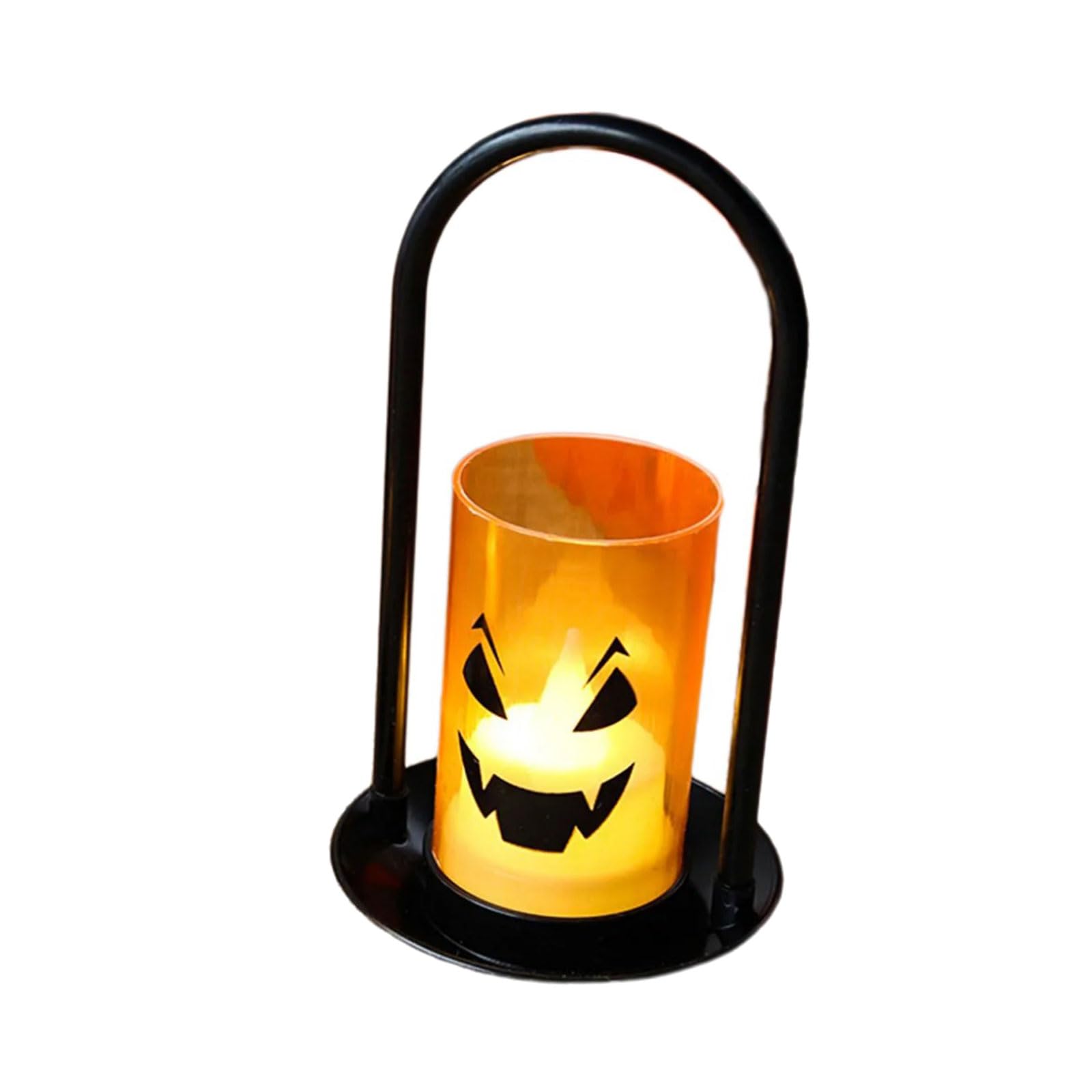 Flickering LED Pumpkin Lamp with Warm Glow, Flameless Halloween Decoration for Indoor Outdoor Parties Led Pumpkin Light Safe Night Light Face Lamp Table Decoration Halloween Party Supplies Props
