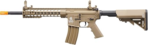 Vista 3 de Lancer Tactical Gen 2 KeyMod Airsoft AEG de 10" con grúa Stock Polímero bronceado con 300 rondas Mag