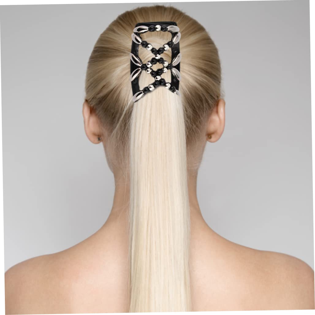 Clip per capelli in perline, pettine per capelli doppi elastici, perle elastiche pettine per donne accessori per capelli per ragazze